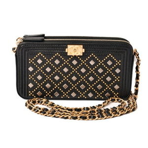 CHANEL Chain Wallet Boy Chanel Black
